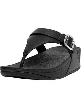 Women Black Fitflop Elegant Adjustable Leather Toe Post Imported Comfort Sandals